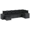 vidaXL 8-delige Loungeset met kussens poly rattan zwart