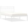 vidaXL Bedframe met hoofdbord metaal wit 107x203 cm