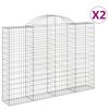 vidaXL Schanskorven 2 st gewelfd 200x30x140/160 cm ijzer