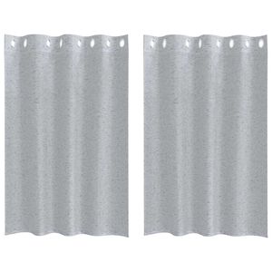 vidaXL Voile Gordijn 2 st Donkergrijs 140 x 140 cm Polyester