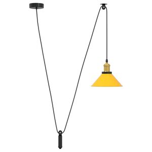 vidaXL Hanglamp in hoogte verstelbaar E27 &Oslash;22 cm metaal glanzend geel