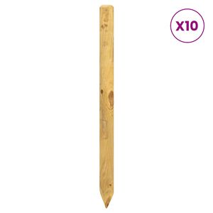 vidaXL Hekpalen 10 st Groen 120 cm Massief grenenhout