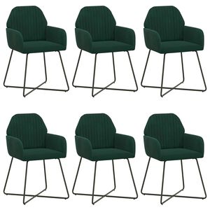 vidaXL Eettafelstoelen 6 st fluweel Donkergroen 55 x 50 x 84 cm
