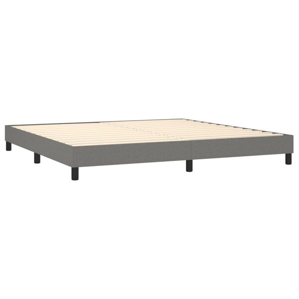 vidaXL Boxspring bed stof donkergrijs 200x200 cm