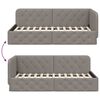vidaXL Hoekbedframe met hoofdeinde Taupe 100 x 200 cm Stof