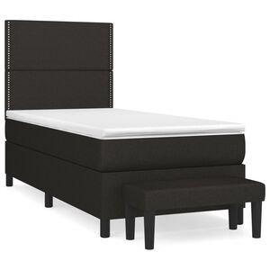 vidaXL Boxspring met matras stof zwart 100x200 cm