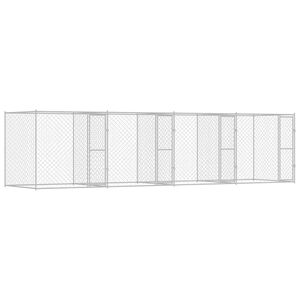 vidaXL Hondenbench Zilver 800 x 200 x 200 cm Gegalvaniseerd staal
