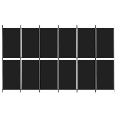 vidaXL Kamerscherm met 6 panelen 300x180 cm stof zwart