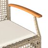 vidaXL Tuinbank met kussen poly rattan en acaciahout beige