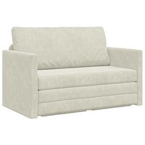 vidaXL Slaapbank Cr&egrave;me 124 x 71 x 78 cm Fluweel