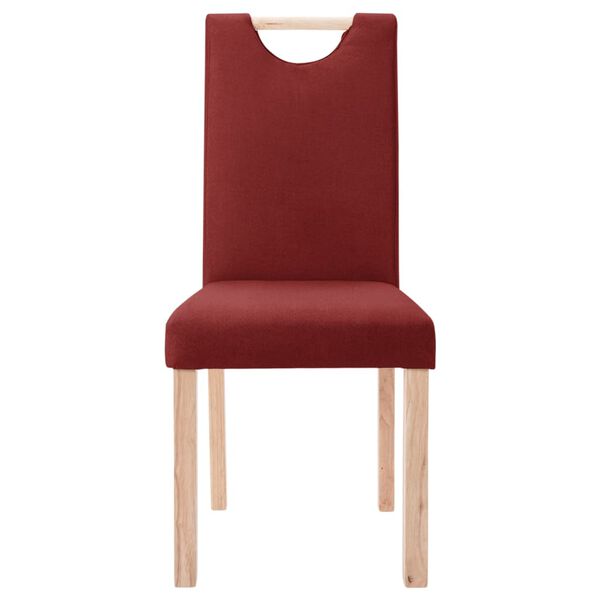 vidaXL Eetkamerstoelen 6 st stof wijnrood