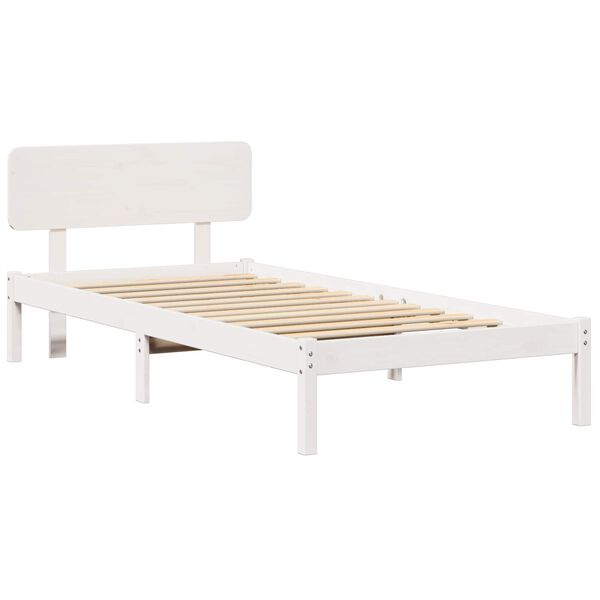 vidaXL Bedframe met hoofdeinde Wit 80 x 200 cm Massief grenenhout
