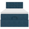 vidaXL Ottoman bed met matras en LED's 100x200 cm fluweel donkerblauw