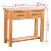 vidaXL Wandtafel met 2 lades 83x30x73 cm massief eikenhout