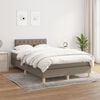 vidaXL Boxspring met matras stof taupe 120x190 cm