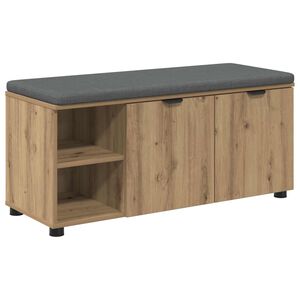 vidaXL Halbank met kussen Effen Artisan Eiken 100 x 38 x 46 cm