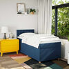 vidaXL Boxspring met matras stof blauw 100x200 cm