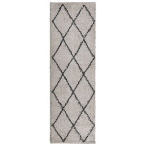vidaXL Vloerkleed PAMPLONA shaggy hoogpolig 80x250 cm beige antraciet