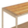 vidaXL Keukentrolley 3-laags poly rattan en massief acaciahout beige