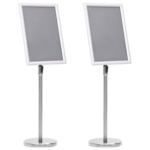 vidaXL Posterstandaards 2 st Zilver 45 x 32,7 x 108 cm Aluminium