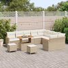 vidaXL Tuin Sofa Set met kussen met opslag 12 pcs Beige Poly Rattan