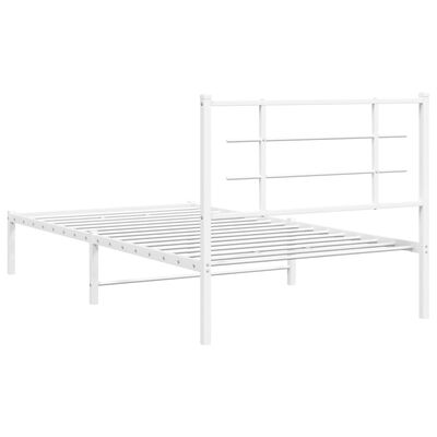 vidaXL Bedframe met hoofdbord metaal wit 100x190 cm