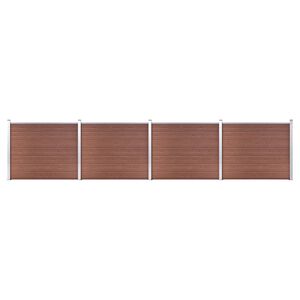 vidaXL Schuttingpanelenset 699x146 cm HKC bruin