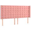 vidaXL Boxspring met matras fluweel roze 160x200 cm