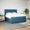 vidaXL Boxspring met matras fluweel donkerblauw 180x200 cm