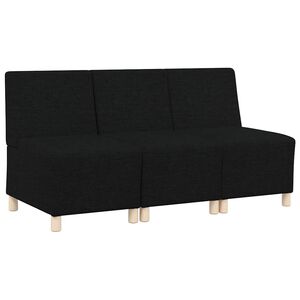vidaXL Modulaire Bankeenheid Armlos 3 st Zwart Stof