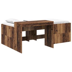 vidaXL Hoge Bed Frame met Bureau voor Kinderen Oud hout 98.5 x 200 cm
