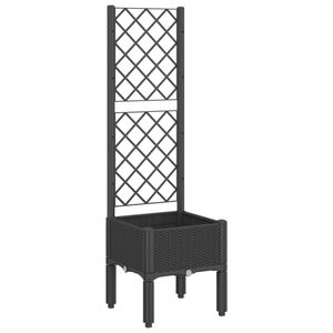 vidaXL Plantenbak met latwerk 40x40x142 cm polypropeen zwart
