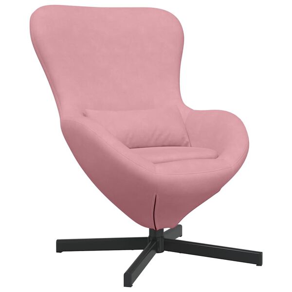 vidaXL Eivormige stoel Roze 63 x 73 x 90 cm Fluweel