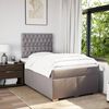 vidaXL Boxspring met matras stof taupe 120x200 cm