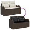 vidaXL Tuin Sofa Set met kussen 7 pcs Bruin en wit Poly riet