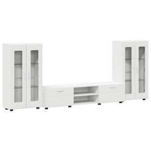 vidaXL Tv-meubelset met lade met plank FLORIN 3 pcs Wit Bewerkt hout