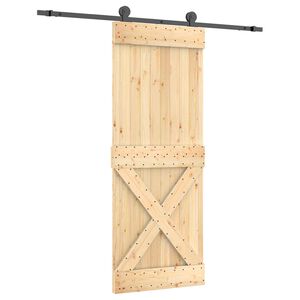 vidaXL Schuifdeur 80 x 210 cm Massief Grenenhout (Niet-Behandeld)