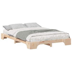 vidaXL Bedframe Bruin 140 x 220 cm Massief grenenhout