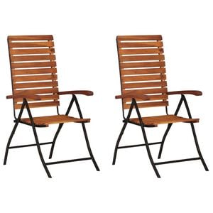 vidaXL 2 st Tuinstoelen verstelbaar massief acaciahout