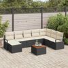 vidaXL Tuinbankenset met kussen 9 pcs Zwart poly rattan
