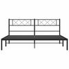 vidaXL Bedframe met hoofdbord metaal zwart 183x213 cm