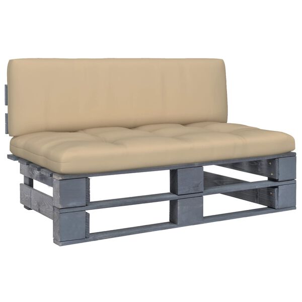 vidaXL Tuinmiddenbank pallet geïmpregneerd grenenhout grijs