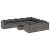 vidaXL 11-delige Loungeset met kussens poly rattan grijs