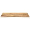 vidaXL Bureaublad met ronding 100x80x2,5 cm massief ruw mangohout