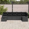 vidaXL Tuin Sofa Set met kussen met opslag 7 pcs Zwart Poly riet