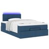 vidaXL Bed poef met matras en LED's 120x200 cm stof blauw