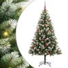 vidaXL Kunstmatige Scharnierende Kerstboom met Bedekte Sneeuw Warmwit