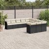 vidaXL 11-delige Loungeset met kussens poly rattan zwart