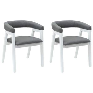 vidaXL Eettafelstoelen 2 st Massief Rubberhout Wit 54 x 57 x 73 cm
