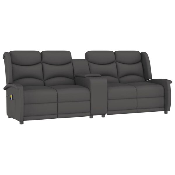 vidaXL Massagestoel 4-zits verstelbaar met bekerhouder donkergrijs